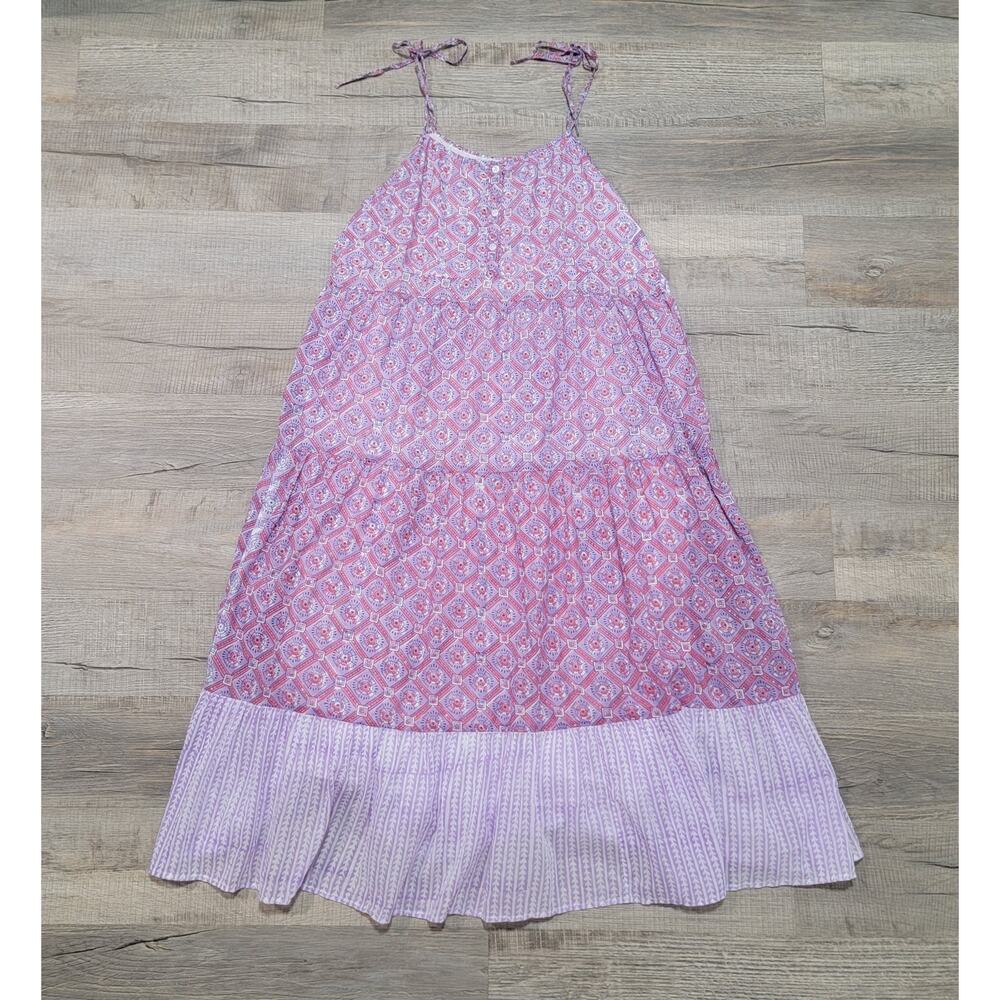Clara The Label Size Large Alana Tiered Geometric Print Maxi Dress Purple *Read*